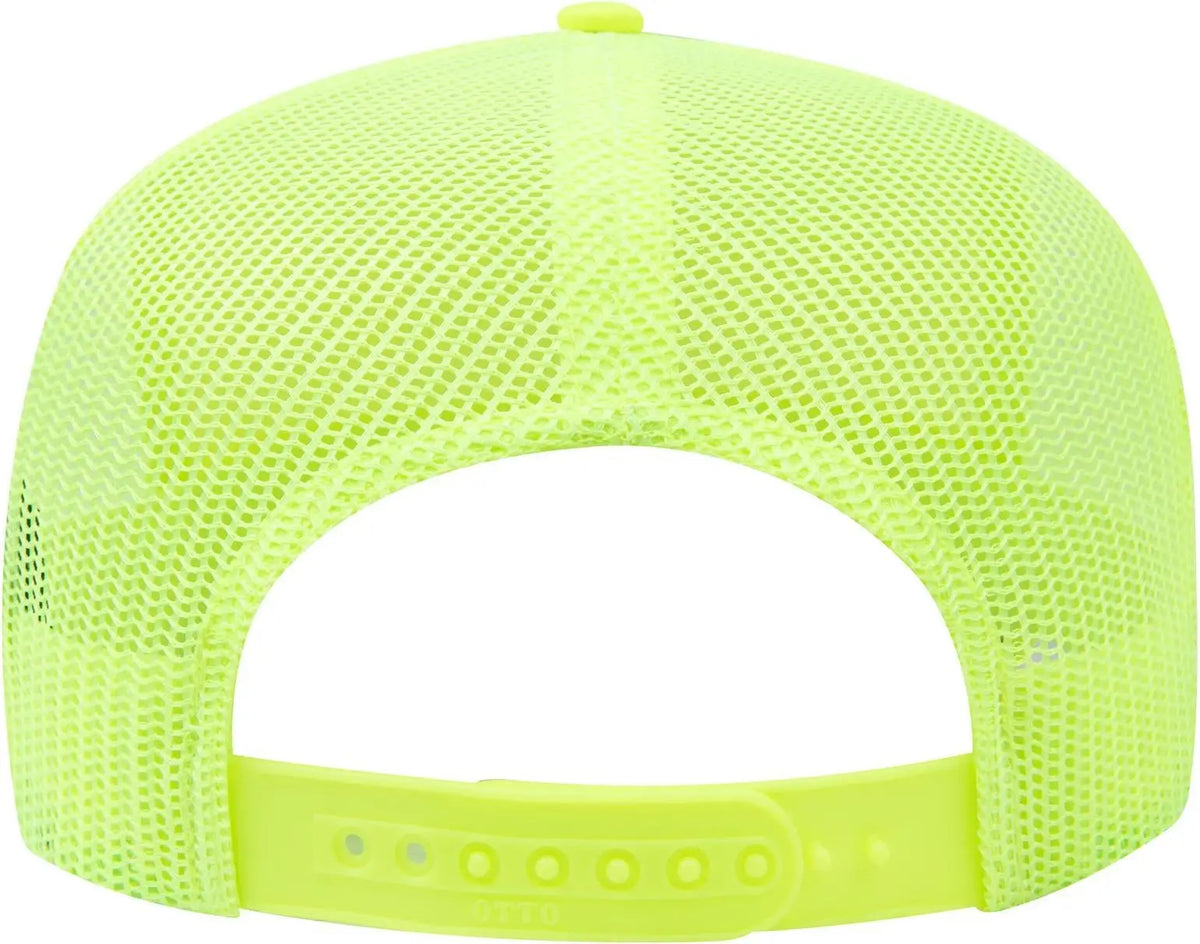 Otto 32-285 Neon 5 Panel Mid Profile Mesh Back Trucker Cap - N. Yellow - 6 1/2’’ - 7 5/8’’