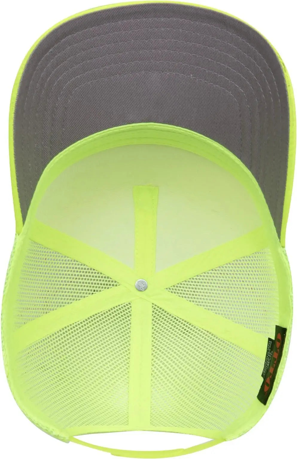 Otto 32-285 Neon 5 Panel Mid Profile Mesh Back Trucker Cap - N. Yellow - 6 1/2’’ - 7 5/8’’