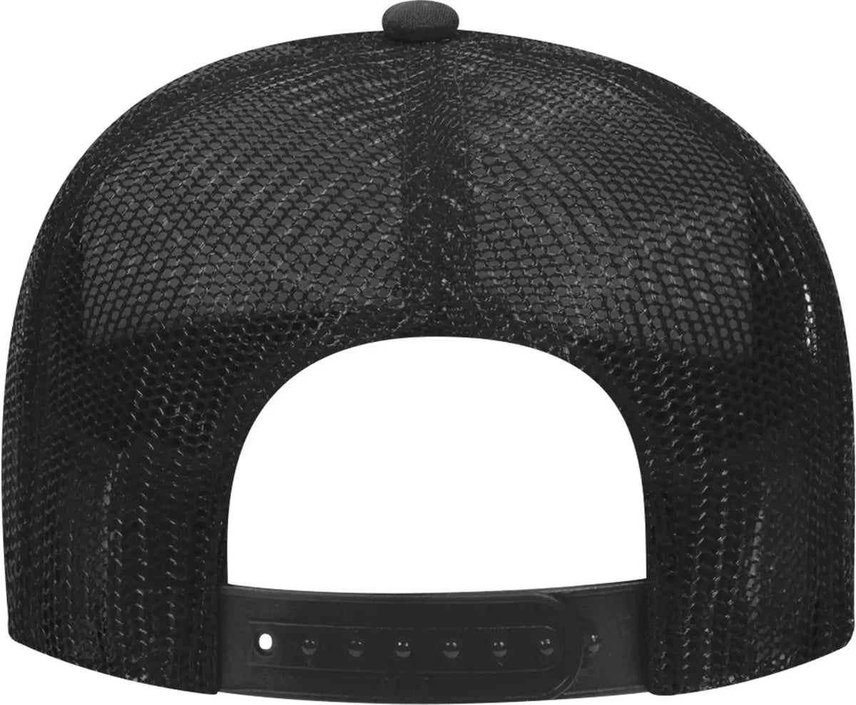 Otto 32-467 5 Panel Mid Profile Mesh Back Trucker Cap - Black - 6 1/2’’ - 7 5/8’’