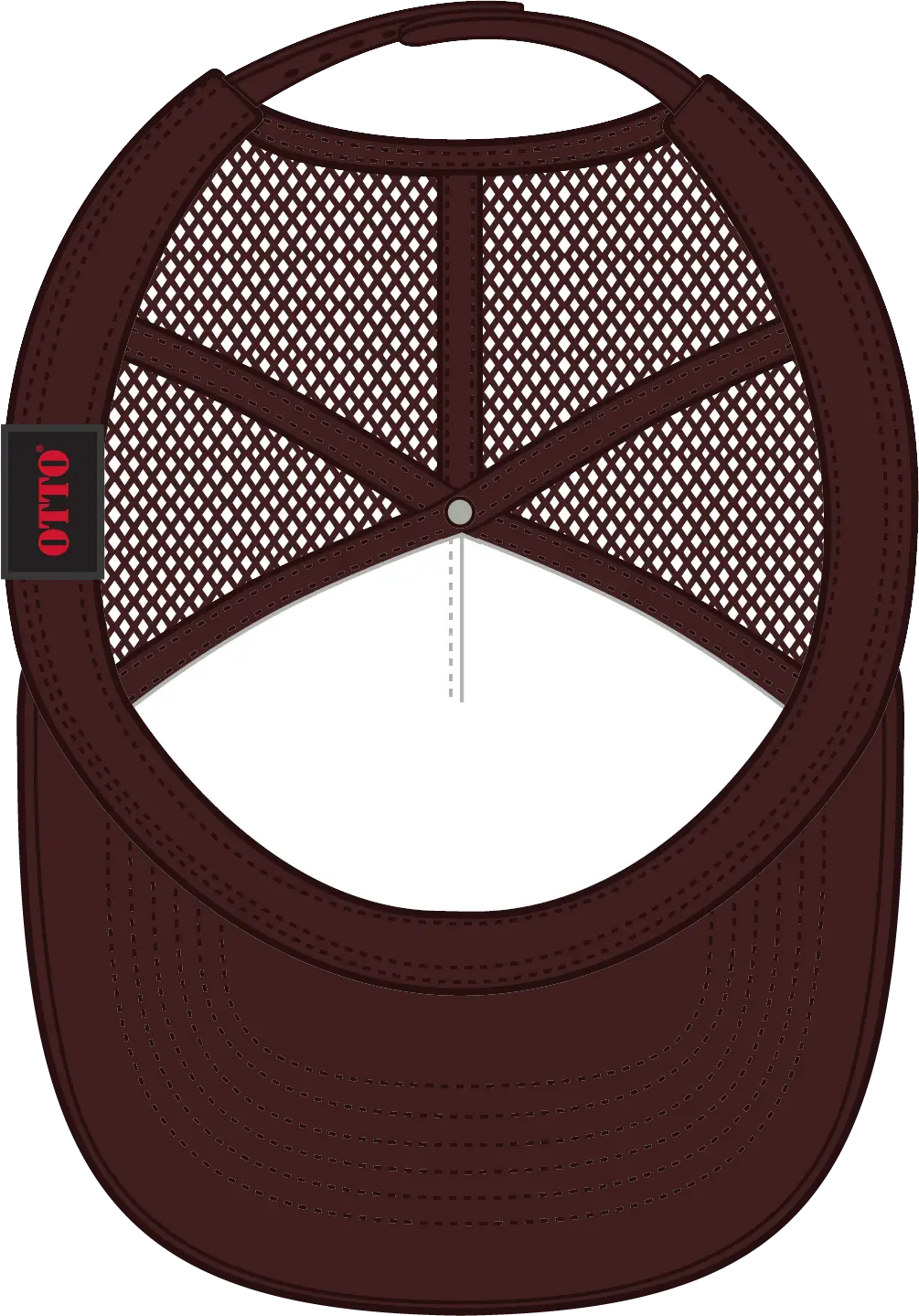 Otto 32-467 5 Panel Mid Profile Mesh Back Trucker Cap - Brn/tan/brn - 6 1/2’’ - 7 5/8’’