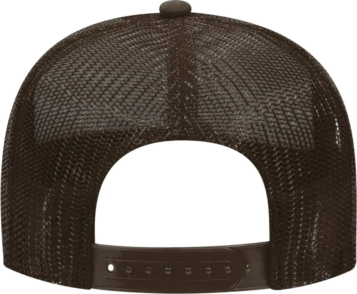 Otto 32-467 5 Panel Mid Profile Mesh Back Trucker Cap - Brown - 6 1/2’’ - 7 5/8’’