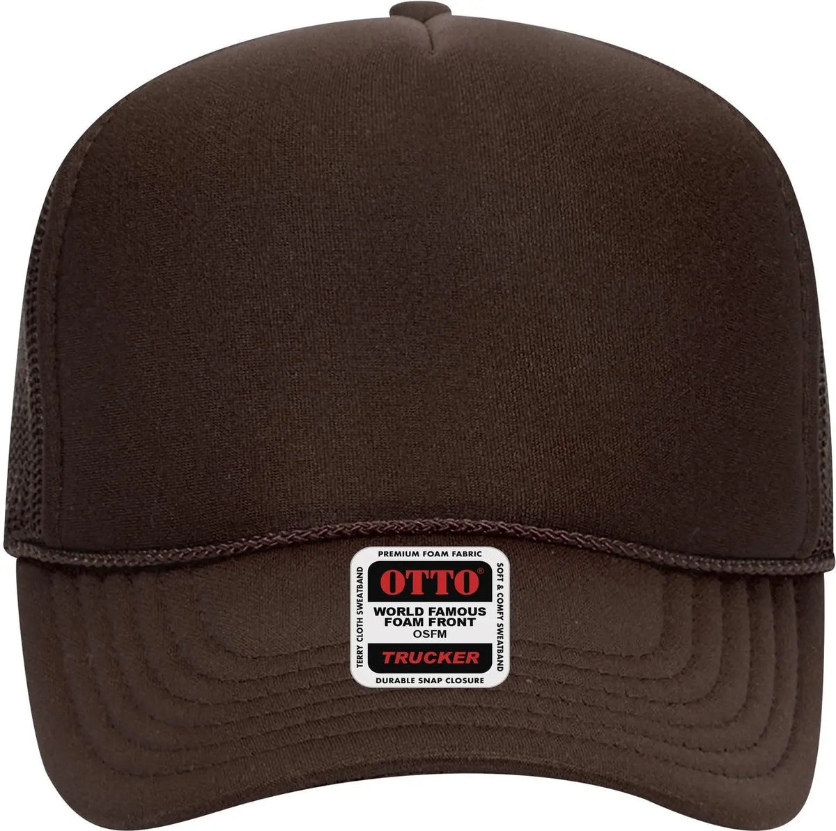 Otto 32-467 5 Panel Mid Profile Mesh Back Trucker Cap - Brown - 6 1/2’’ - 7 5/8’’