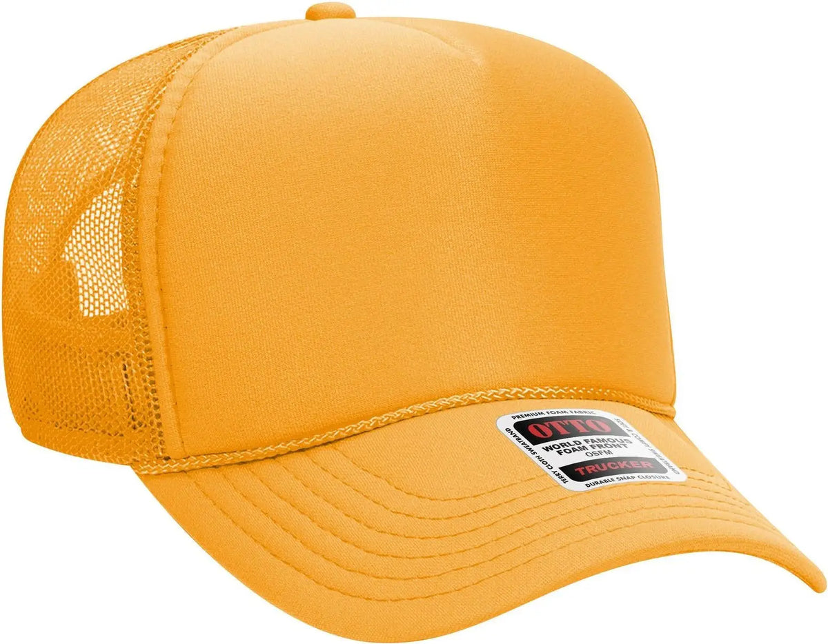 Otto 32-467 5 Panel Mid Profile Mesh Back Trucker Cap - Gold - 6 1/2’’ - 7 5/8’’