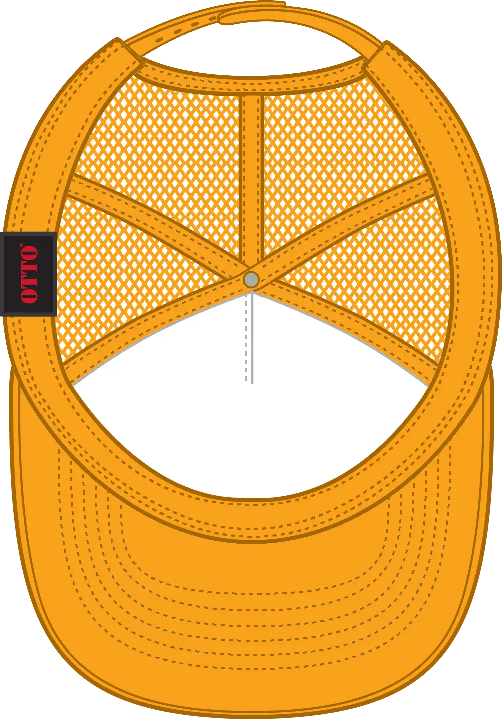 Otto 32-467 5 Panel Mid Profile Mesh Back Trucker Cap - Gold - 6 1/2’’ - 7 5/8’’