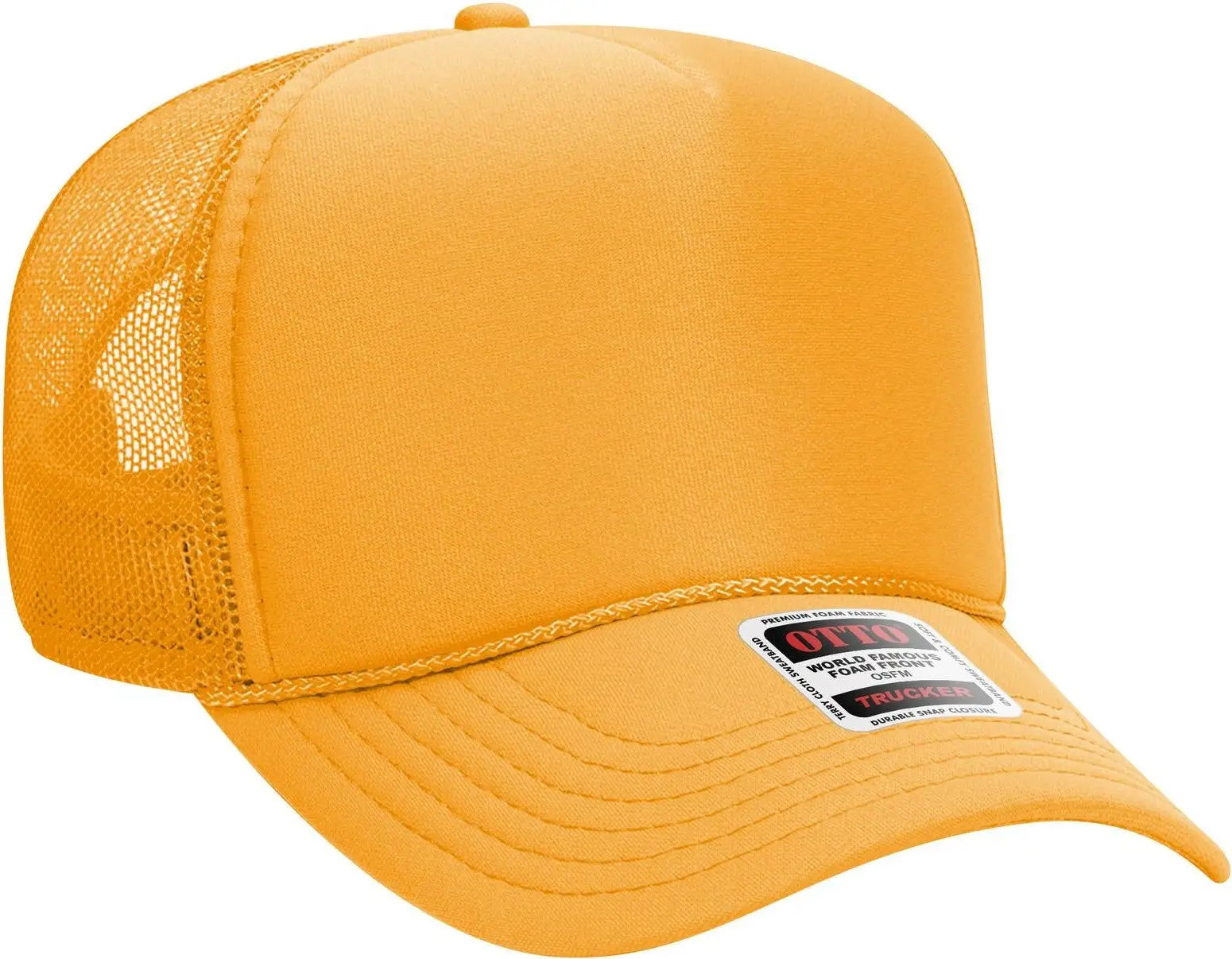 Otto 32-467 5 Panel Mid Profile Mesh Back Trucker Cap - Gold
