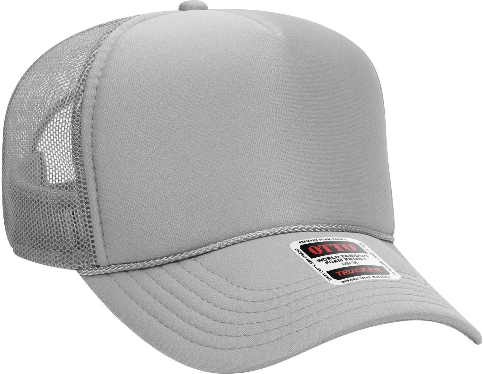 Otto 32-467 5 Panel Mid Profile Mesh Back Trucker Cap - Gray - 6 1/2’’ - 7 5/8’’