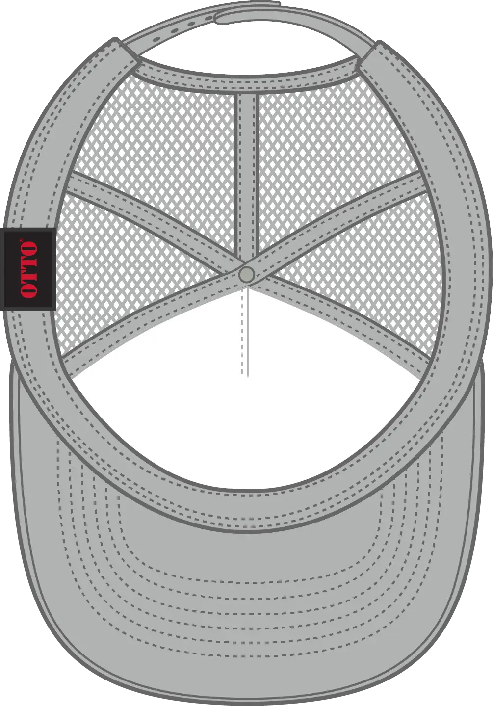 Otto 32-467 5 Panel Mid Profile Mesh Back Trucker Cap - Gray - 6 1/2’’ - 7 5/8’’