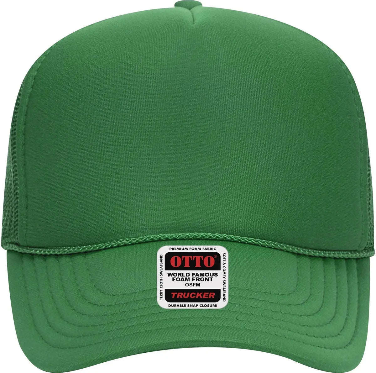 Otto 32-467 5 Panel Mid Profile Mesh Back Trucker Cap - Kelly - 6 1/2’’ - 7 5/8’’
