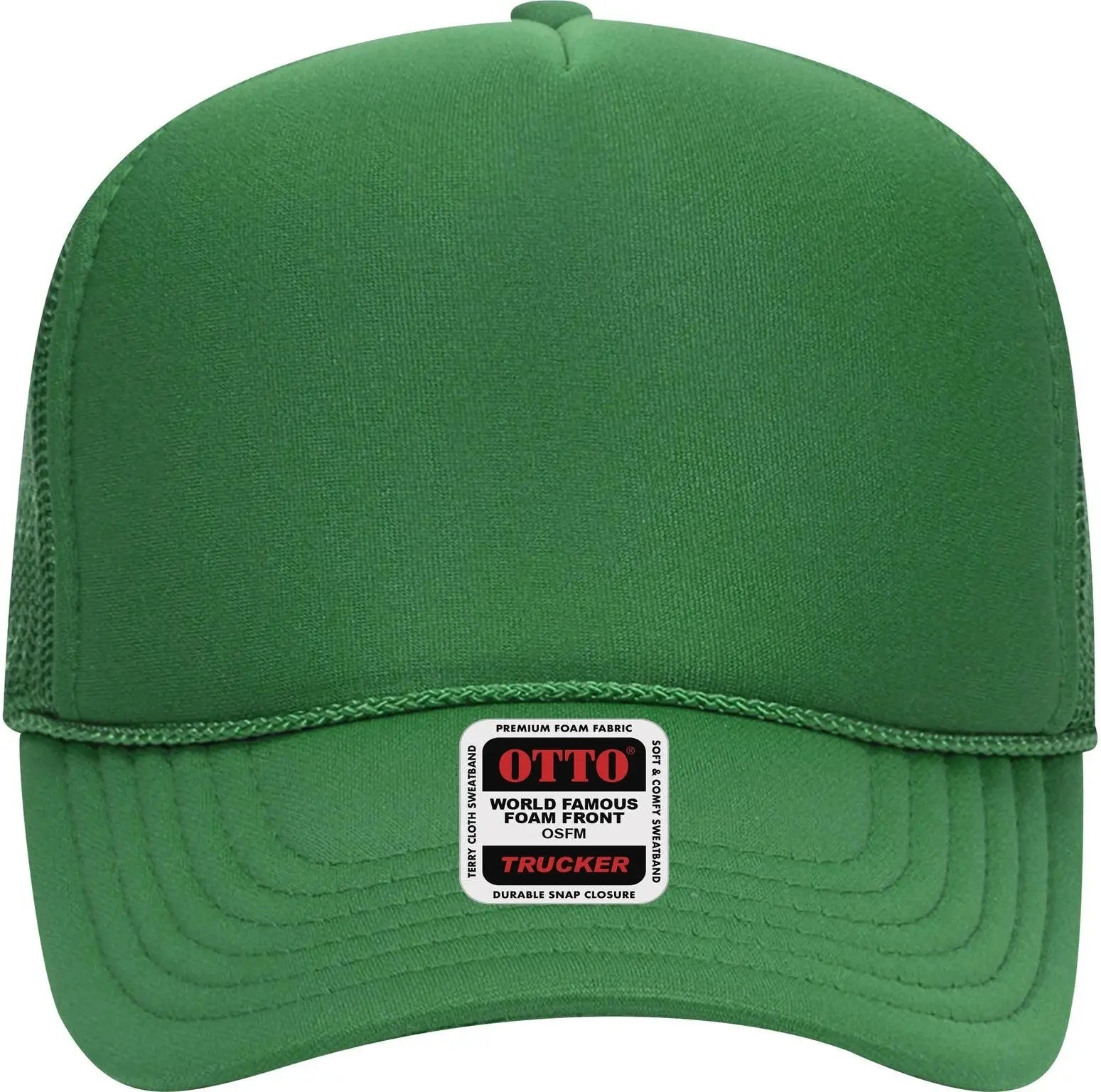 Otto 32-467 5 Panel Mid Profile Mesh Back Trucker Cap - Kelly - 6 1/2’’ - 7 5/8’’
