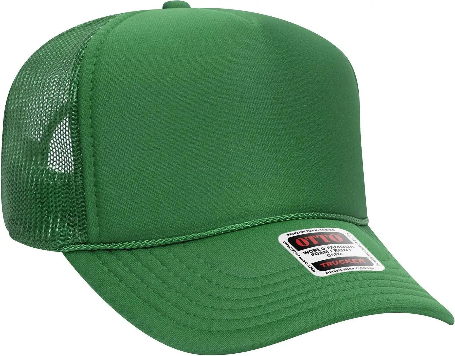 Otto 32-467 5 Panel Mid Profile Mesh Back Trucker Cap - Kelly