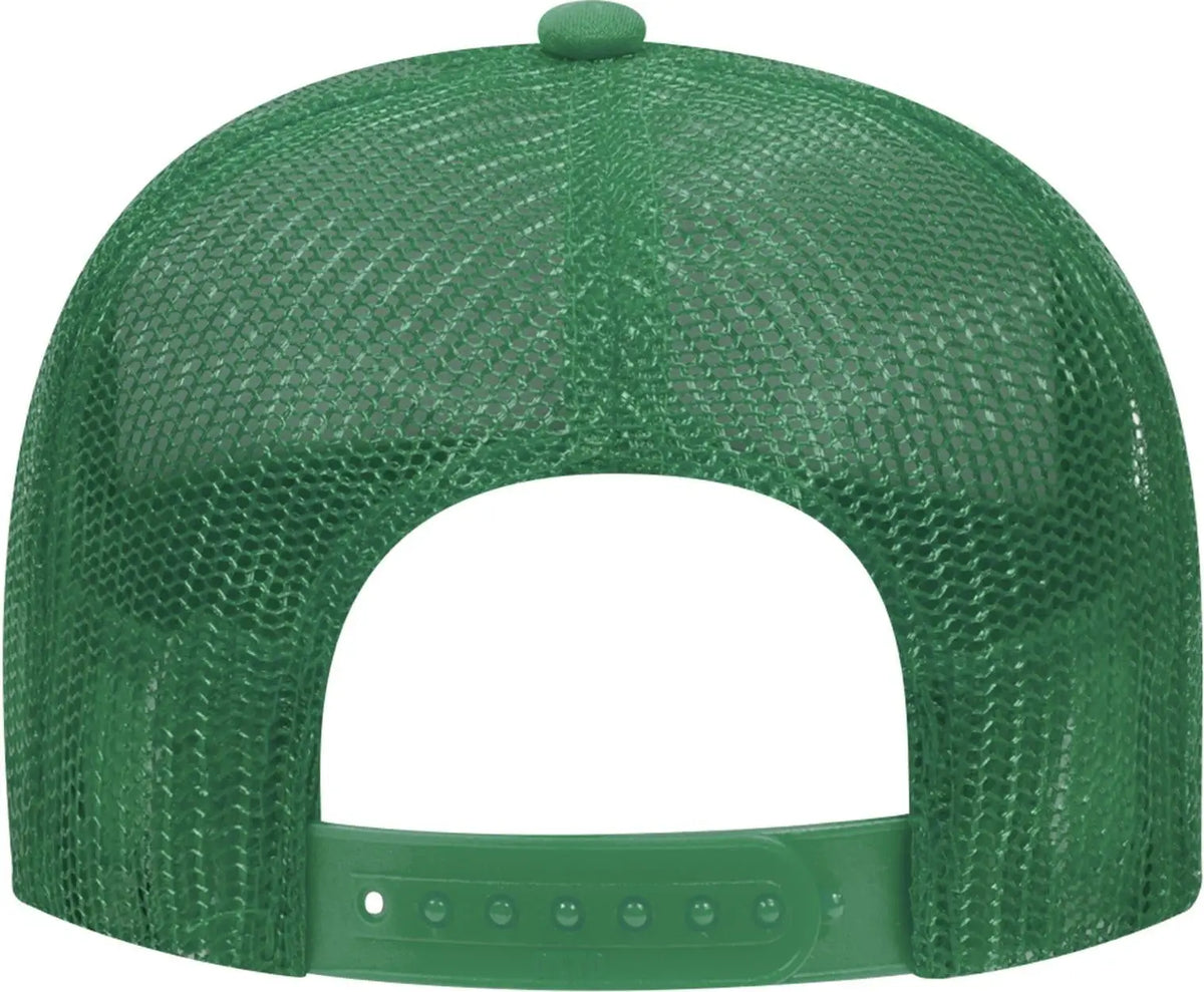 Otto 32-467 5 Panel Mid Profile Mesh Back Trucker Cap - Kly/wht/kly