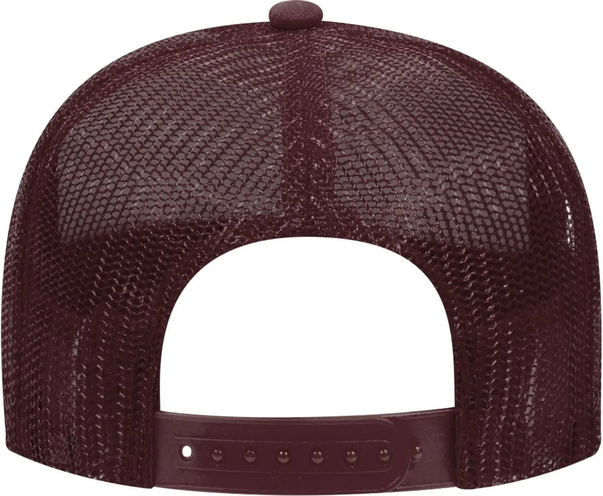 Otto 32-467 5 Panel Mid Profile Mesh Back Trucker Cap - Mrn/wht/mrn - 6 1/2’’ - 7 5/8’’