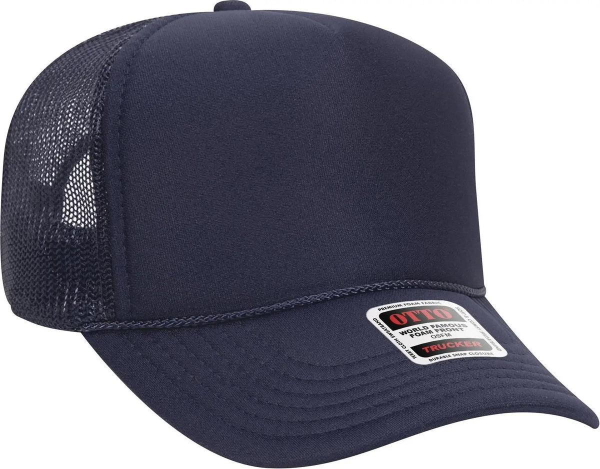 Otto 32-467 5 Panel Mid Profile Mesh Back Trucker Cap - Navy - 6 1/2’’ - 7 5/8’’