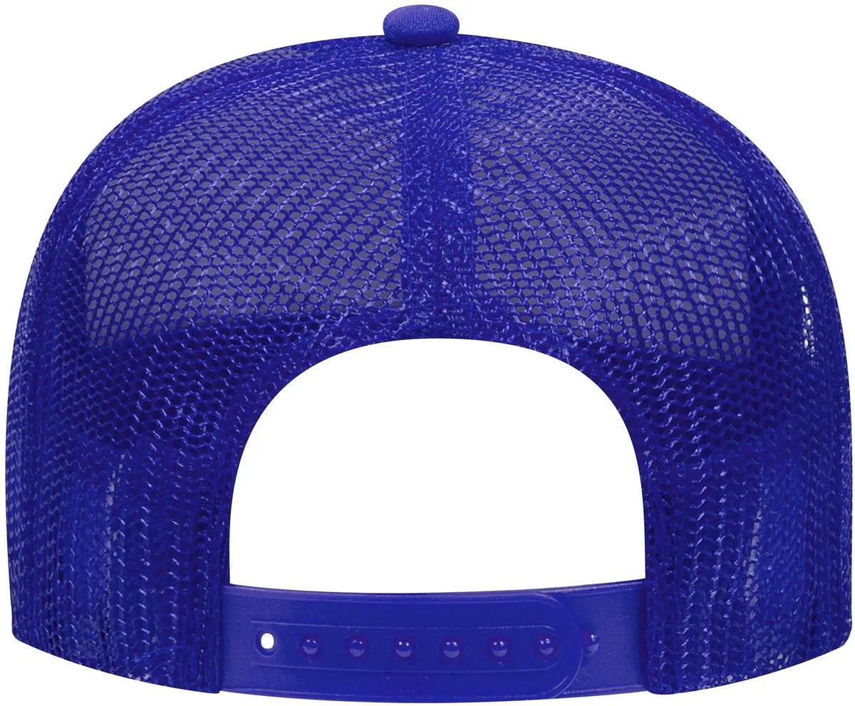 Otto 32-467 5 Panel Mid Profile Mesh Back Trucker Cap - Ryl/wht/ryl - 6 1/2’’ - 7 5/8’’