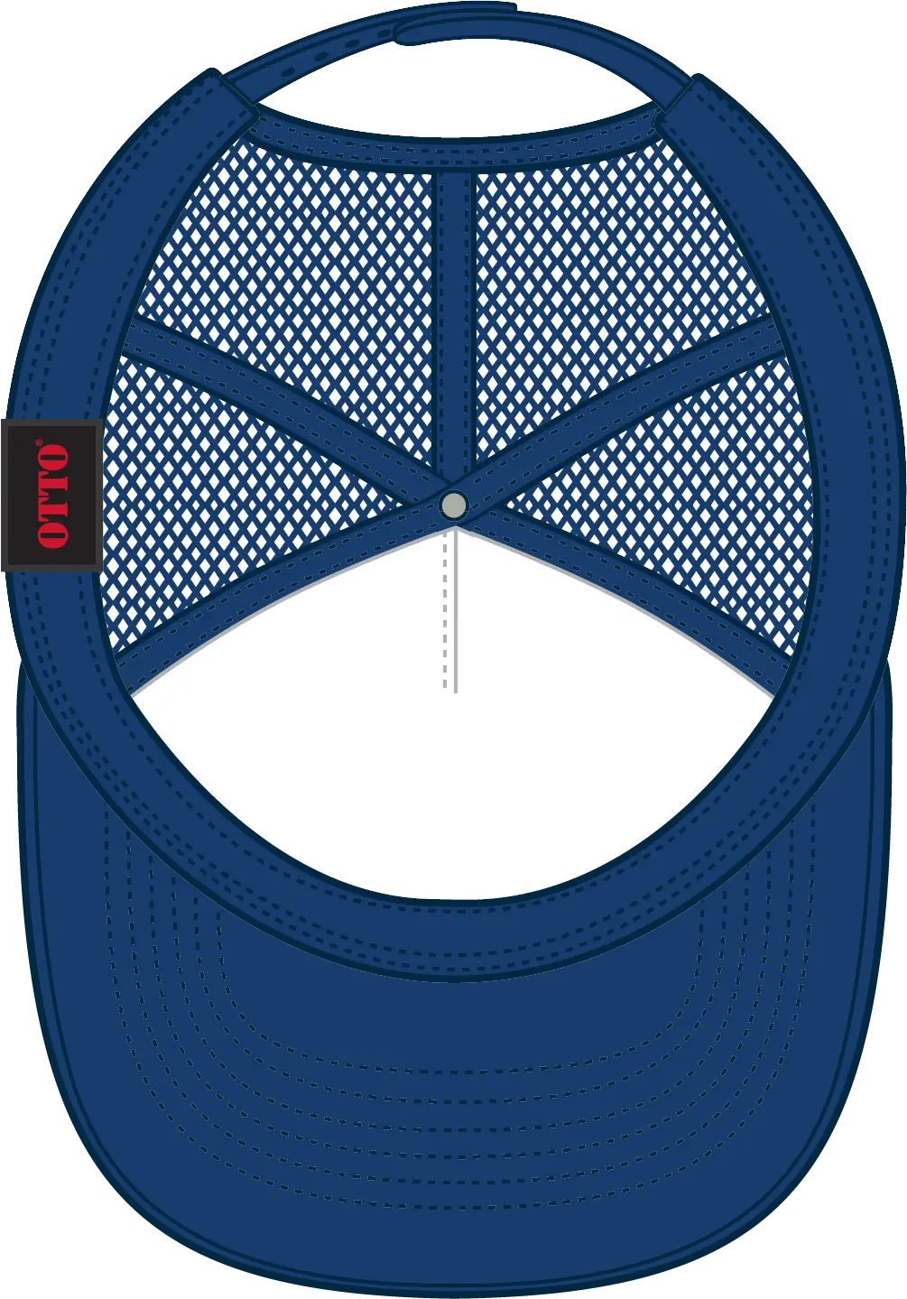 Otto 32-467 5 Panel Mid Profile Mesh Back Trucker Cap - Ryl/wht/ryl - 6 1/2’’ - 7 5/8’’