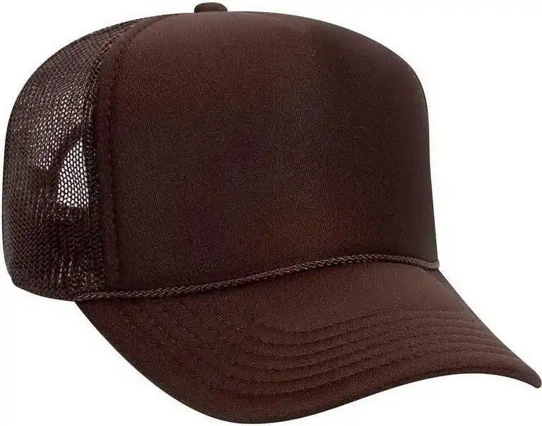 Otto 32-467 Polyester Foam Front 5 Panel Pro Style Mesh Back Cap - Brown - one Size Fits Most