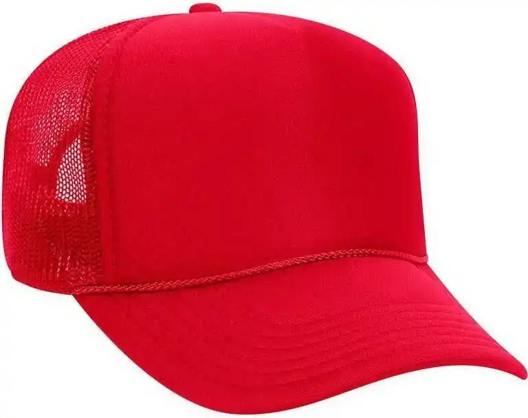 Otto 32 467 Polyester Foam Front 5 Panel Pro Style Mesh Back Cap Red / one Size Fits Most