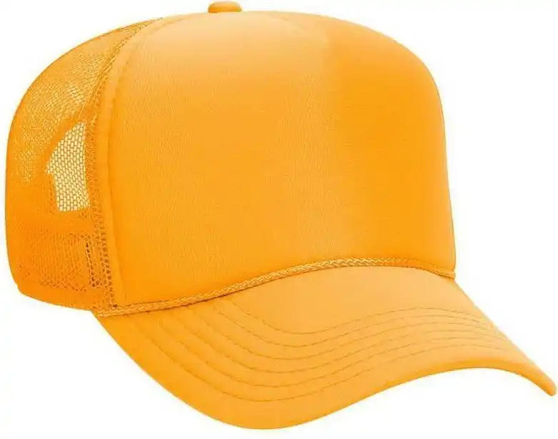 Otto 32-467 Polyester Foam Front 5 Panel Pro Style Mesh Back Cap - Gold - one Size Fits Most
