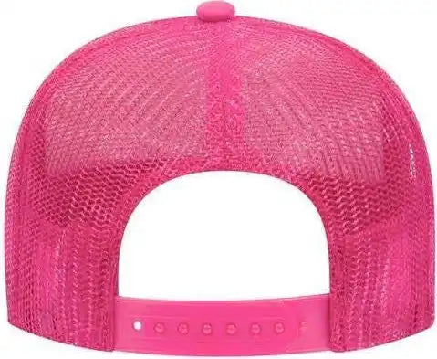 Otto 32-467 Polyester Foam Front 5 Panel Pro Style Mesh Back Cap - Heather Pnk White - Pink / one Size Fits Most