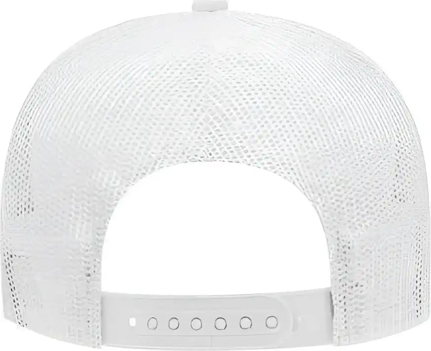 Otto 32-467 Polyester Foam Front 5 Panel Pro Style Mesh Back Cap - White - one Size Fits Most