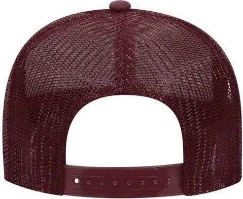 Otto 32-467 Polyester Foam Front 5 Panel Pro Style Mesh Back Cap - Maroon White - one Size Fits Most