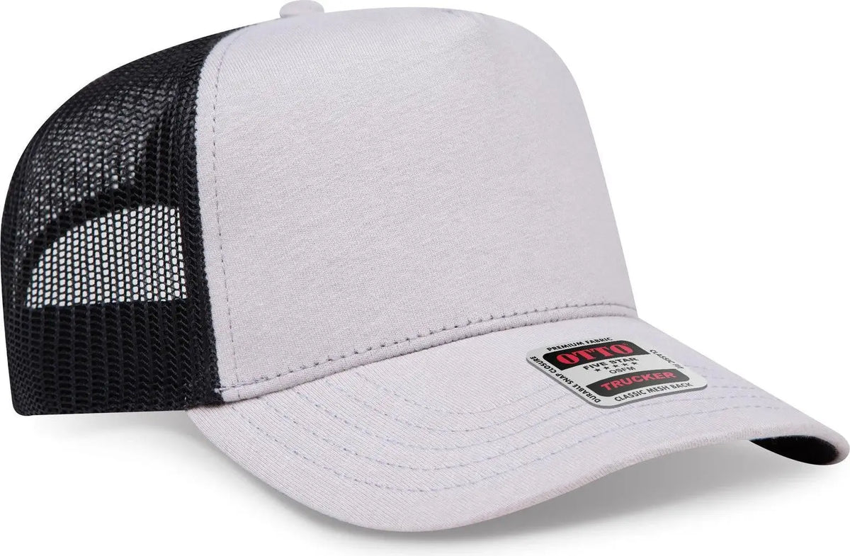 Otto 32-934 5 Panel Mid Profile Mesh Back Trucker Cap - Gry/gry/blk - 6 1/2’’ - 7 5/8’’