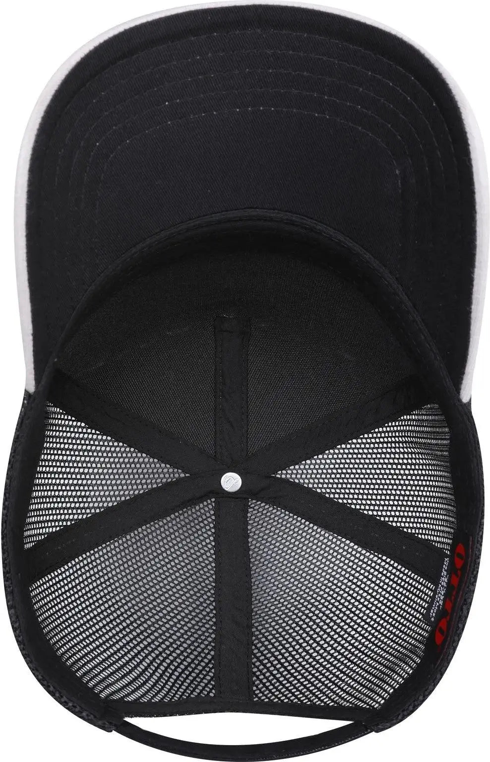 Otto 32-934 5 Panel Mid Profile Mesh Back Trucker Cap - Gry/gry/blk - 6 1/2’’ - 7 5/8’’