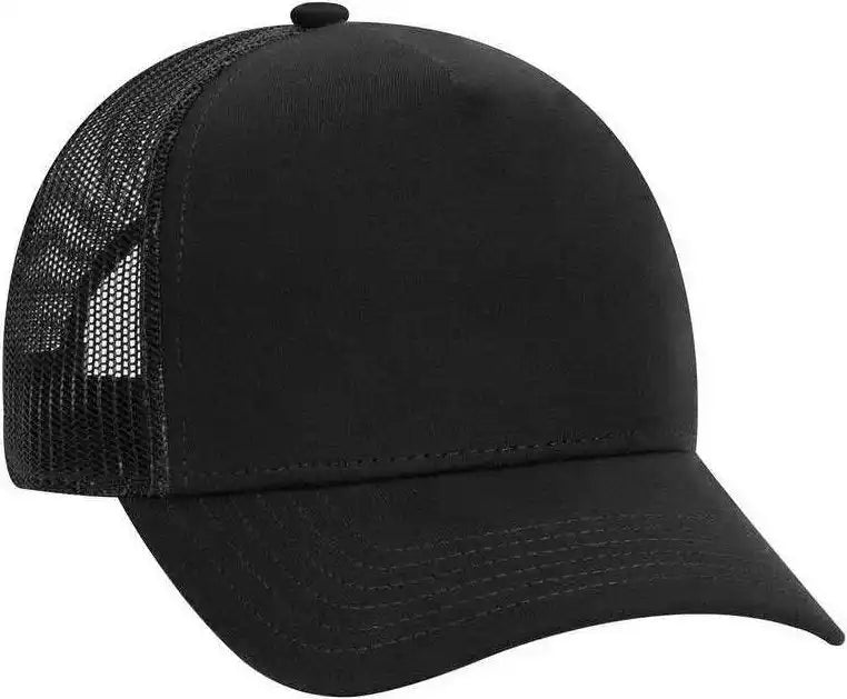 Otto 32-934 Jersey Knit 5 Panel Pro Style Mesh Back Structured Firm Front Cap - Black - one Size Fits Most