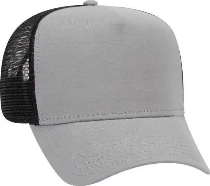 Otto 32-934 Jersey Knit 5 Panel Pro Style Mesh Back Structured Firm Front Cap - Gray Black - one Size Fits Most