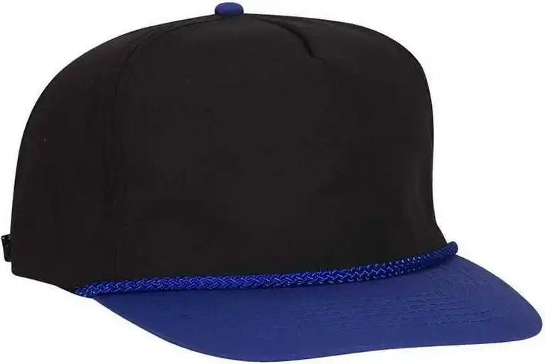 Otto 37-143 Poplin High Crown Golf Style Cap - Royal Black - one Size Fits Most