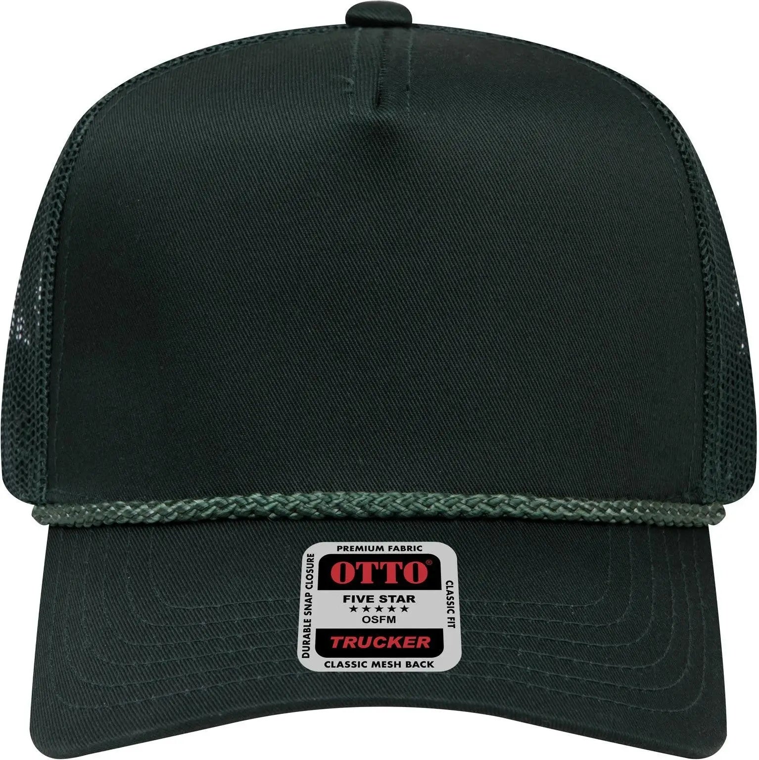 Otto 39-071 5 Panel Mid Profile Mesh Back Trucker Cap - Dk. Green