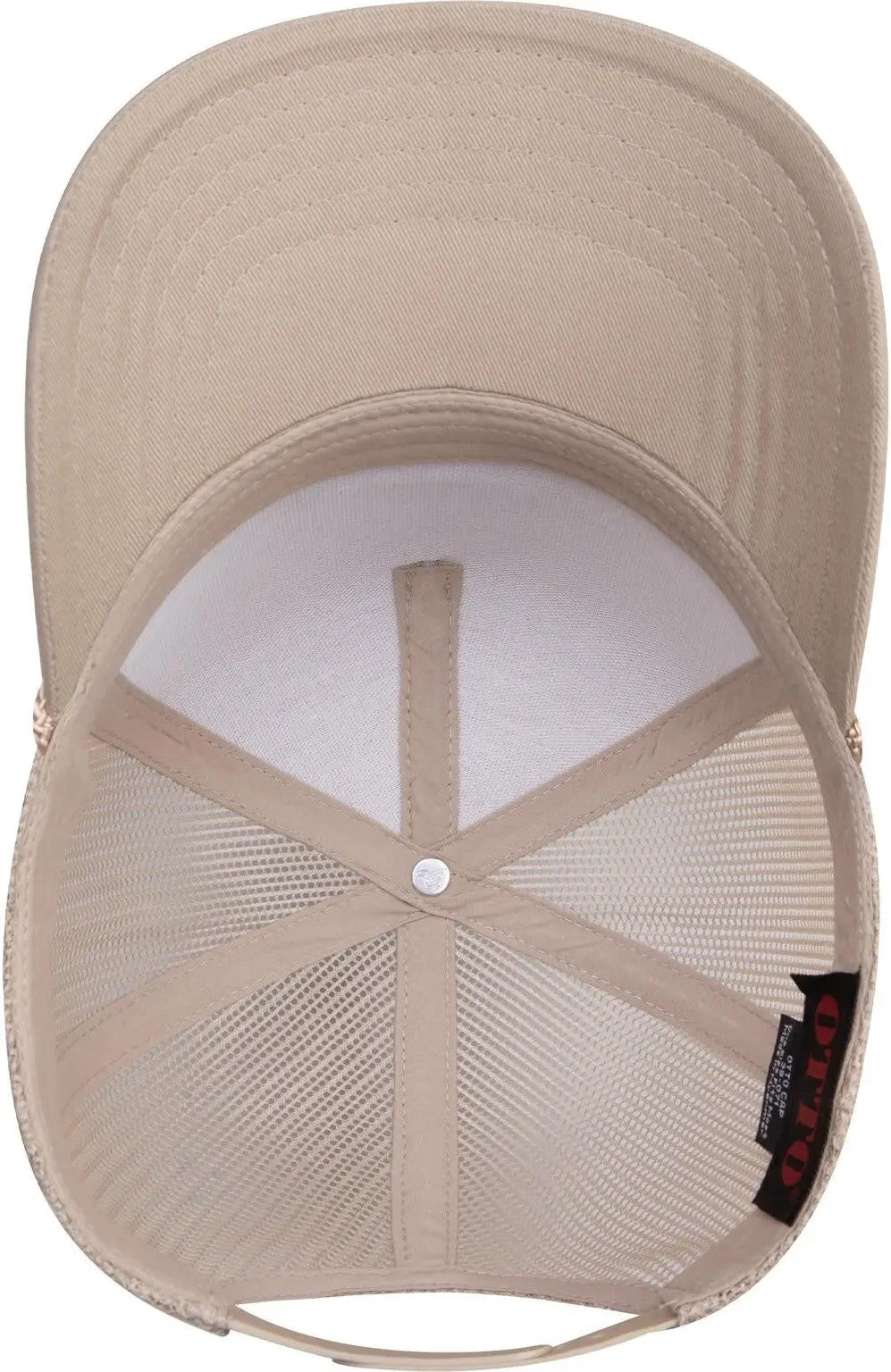 Otto 39-071 5 Panel Mid Profile Mesh Back Trucker Cap - Khaki