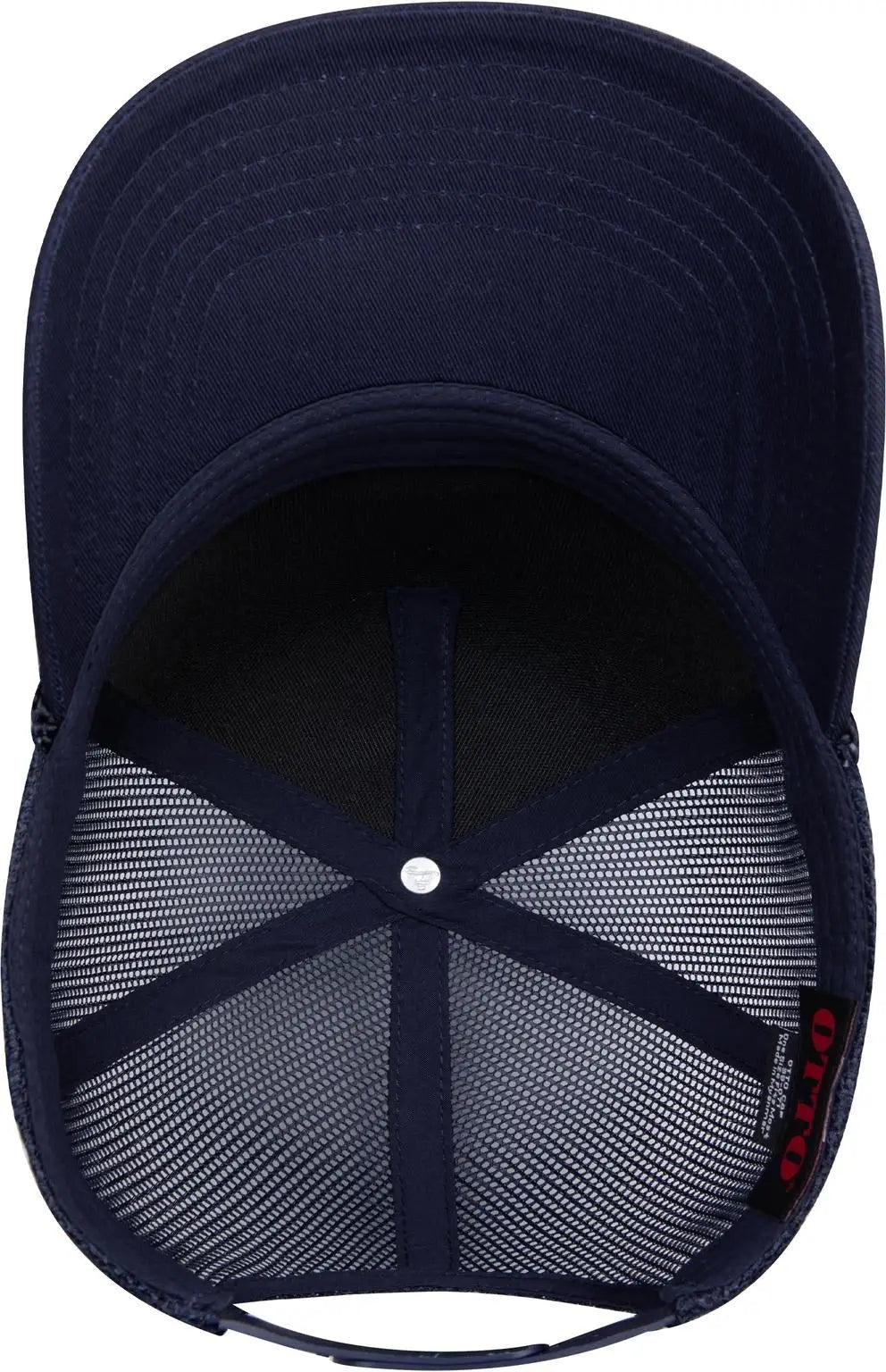 Otto 39-071 5 Panel Mid Profile Mesh Back Trucker Cap - Navy - 6 1/2’’ - 7 5/8’’