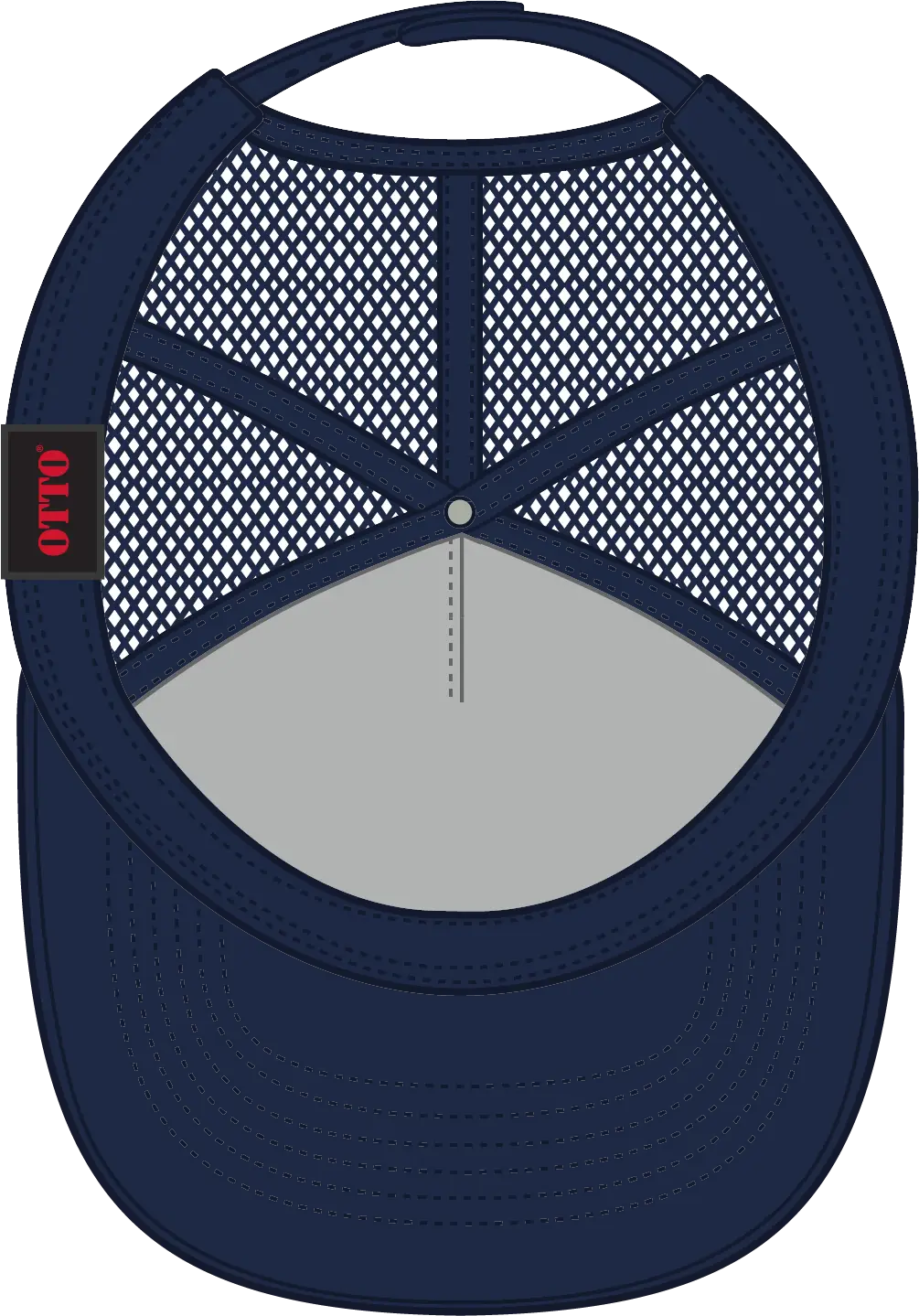 Otto 39-071 5 Panel Mid Profile Mesh Back Trucker Cap - Navy - 6 1/2’’ - 7 5/8’’