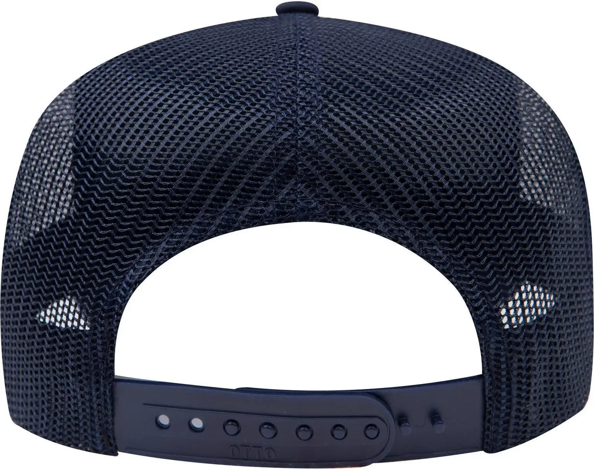 Otto 39-071 5 Panel Mid Profile Mesh Back Trucker Cap - Navy - 6 1/2’’ - 7 5/8’’