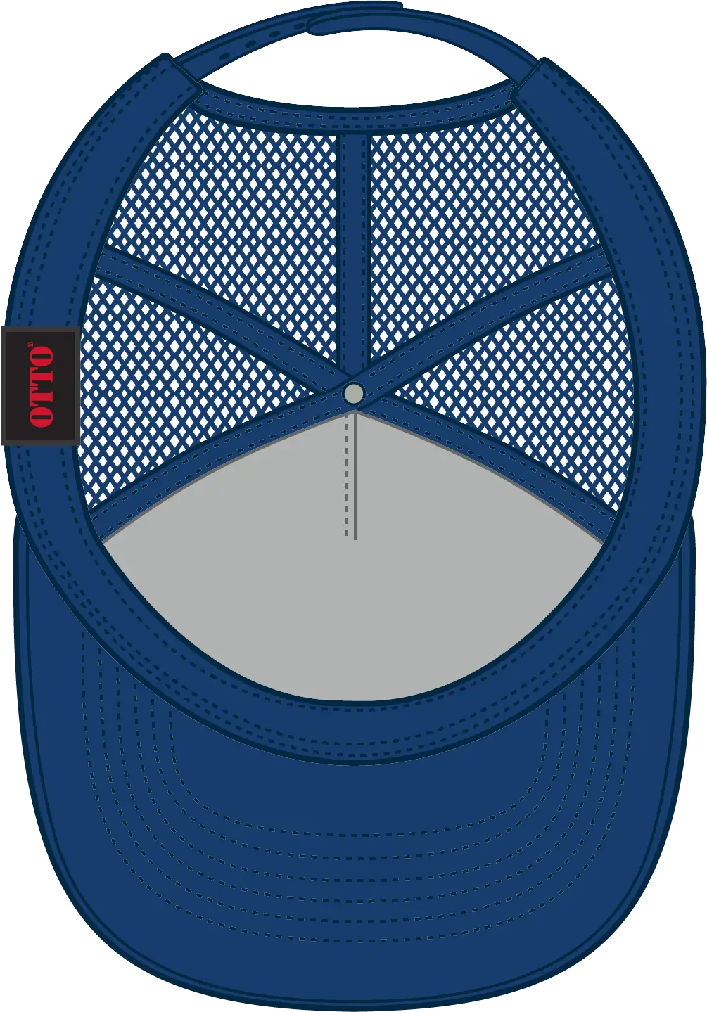 Otto 39-071 5 Panel Mid Profile Mesh Back Trucker Cap - Royal - 6 1/2’’ - 7 5/8’’