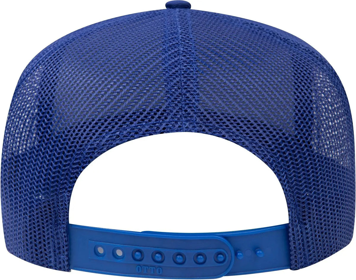 Otto 39-071 5 Panel Mid Profile Mesh Back Trucker Cap - Royal - 6 1/2’’ - 7 5/8’’