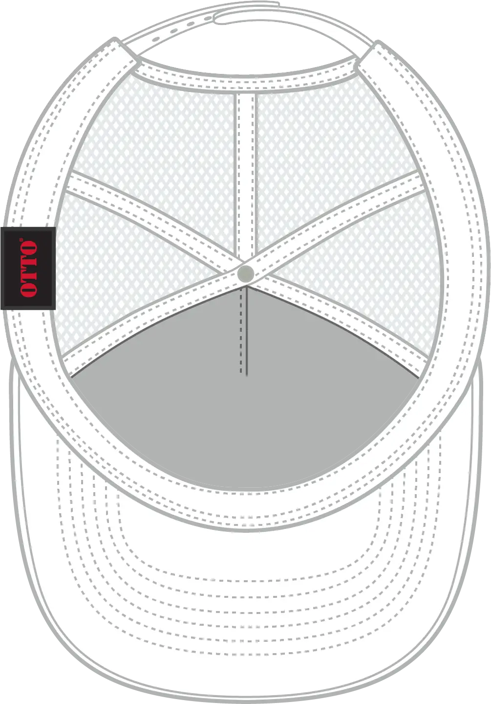 Otto 39-071 5 Panel Mid Profile Mesh Back Trucker Cap - White - 6 1/2’’ - 7 5/8’’