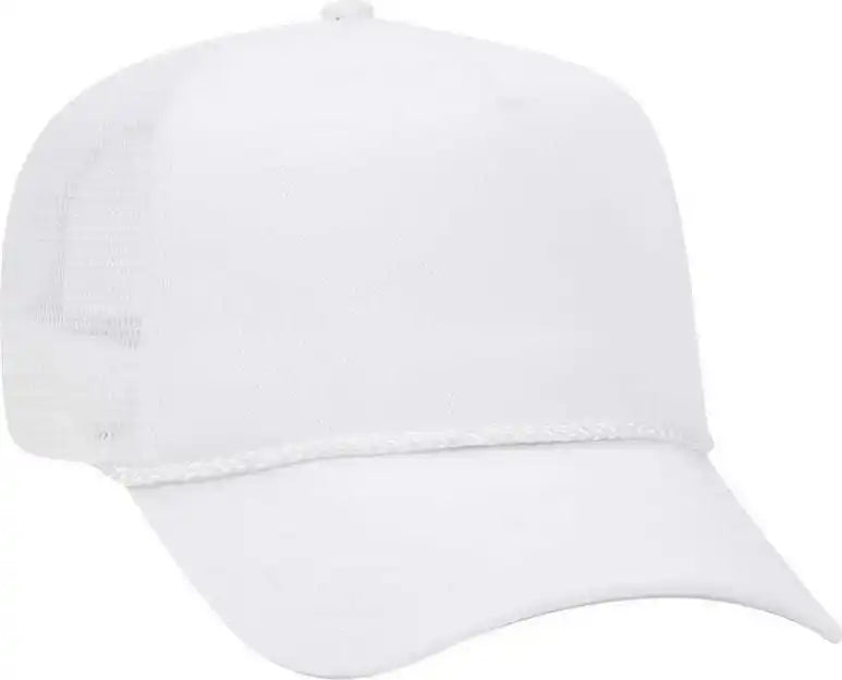 Otto 39-071 Cotton Twill High Crown Golf Style Mesh Back Structured Firm Front Panel Cap - White - one Size Fits Most