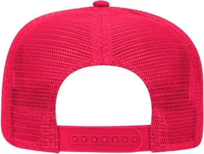Otto 39-071 Cotton Twill High Crown Golf Style Mesh Back Structured Firm Front Panel Cap - Red - one Size Fits Most