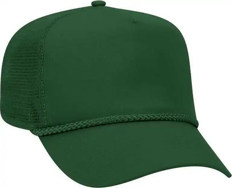 Otto 39-071 Cotton Twill High Crown Golf Style Mesh Back Structured Firm Front Panel Cap - Dark Green - Forest
