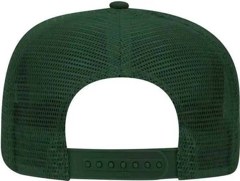 Otto 39-071 Cotton Twill High Crown Golf Style Mesh Back Structured Firm Front Panel Cap - Dark Green - Forest