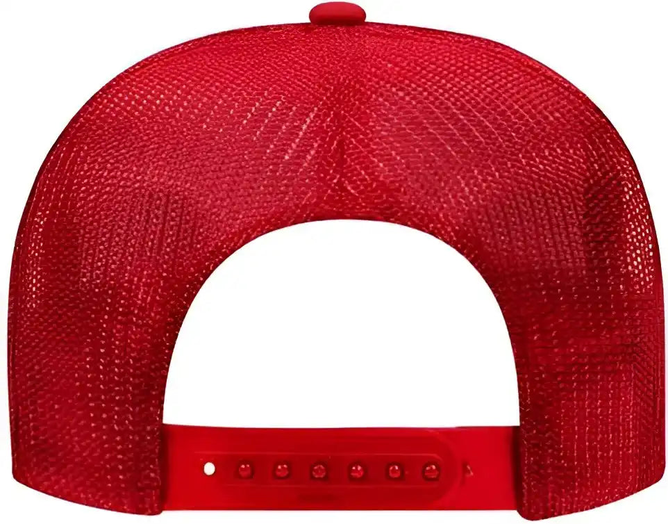 Otto 39-165 5 Panel Foam High Crown Mesh Back Trucker Snapback Cap - Red - one Size Fits Most