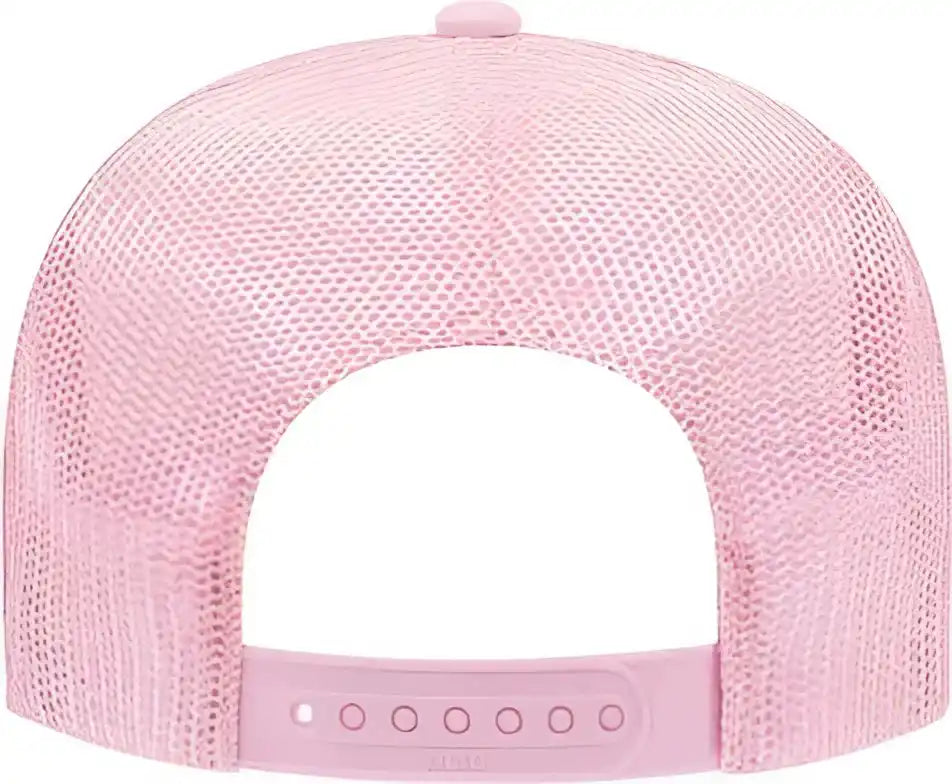 Otto 39-165 5 Panel Foam High Crown Mesh Back Trucker Snapback Cap - Soft Pink - one Size Fits Most