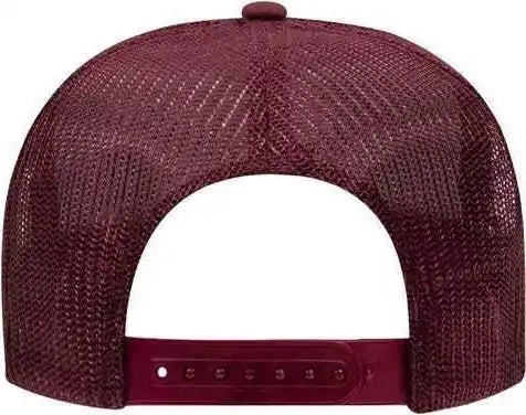 Otto 39 165 5 Panel Foam High Crown Mesh Back Trucker Snapback Cap Burgandy Maroon / one Size Fits Most