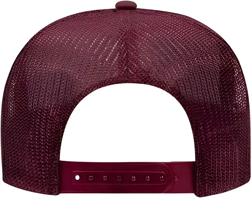 Otto 39-165 5 Panel Foam High Crown Mesh Back Trucker Snapback Cap - Burgandy Maroon - one Size Fits Most