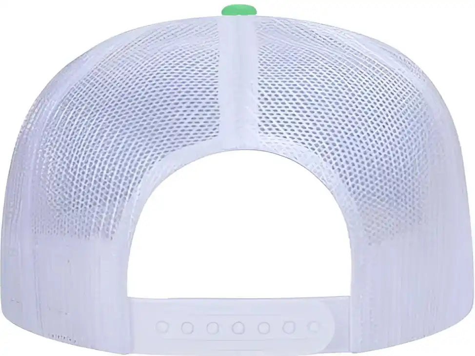 Otto 39-165 5 Panel Foam High Crown Mesh Back Trucker Snapback Cap - Neon Green White - one Size Fits Most
