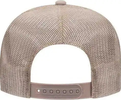 Otto 39-165 5 Panel Foam High Crown Mesh Back Trucker Snapback Cap - Khaki - one Size Fits Most