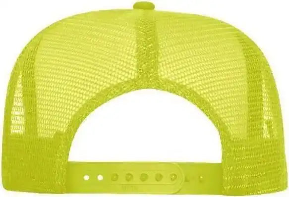 Otto 39 165 5 Panel Foam High Crown Mesh Back Trucker Snapback Cap Neon Yellow / one Size Fits Most