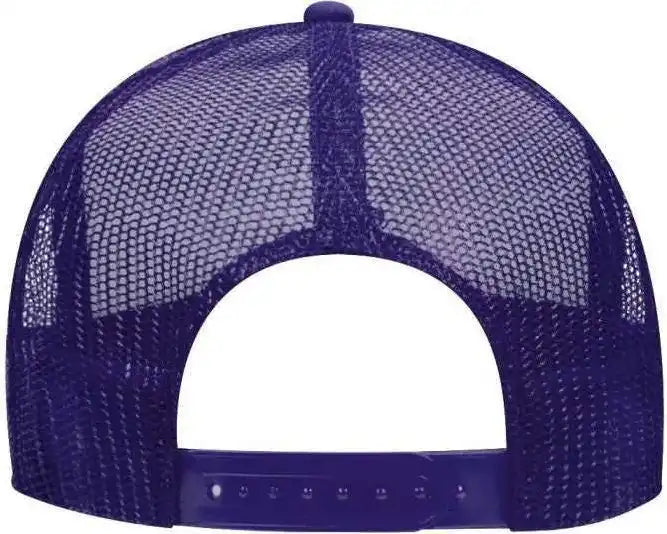 Otto 39-165 5 Panel Foam High Crown Mesh Back Trucker Snapback Cap - Purple White - one Size Fits Most